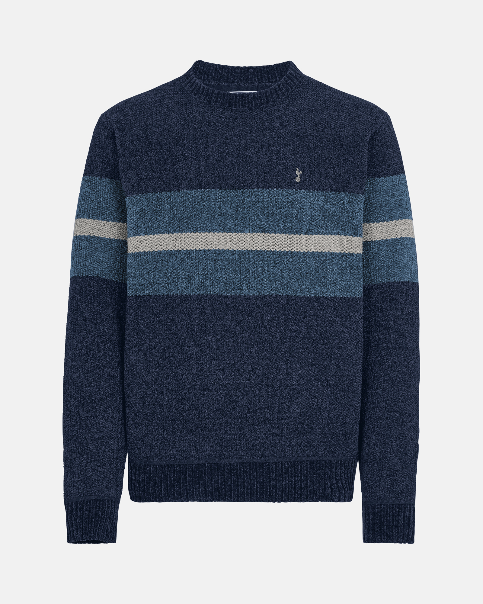 Spurs Mens Fleece Lined Chenille Navy Jumper