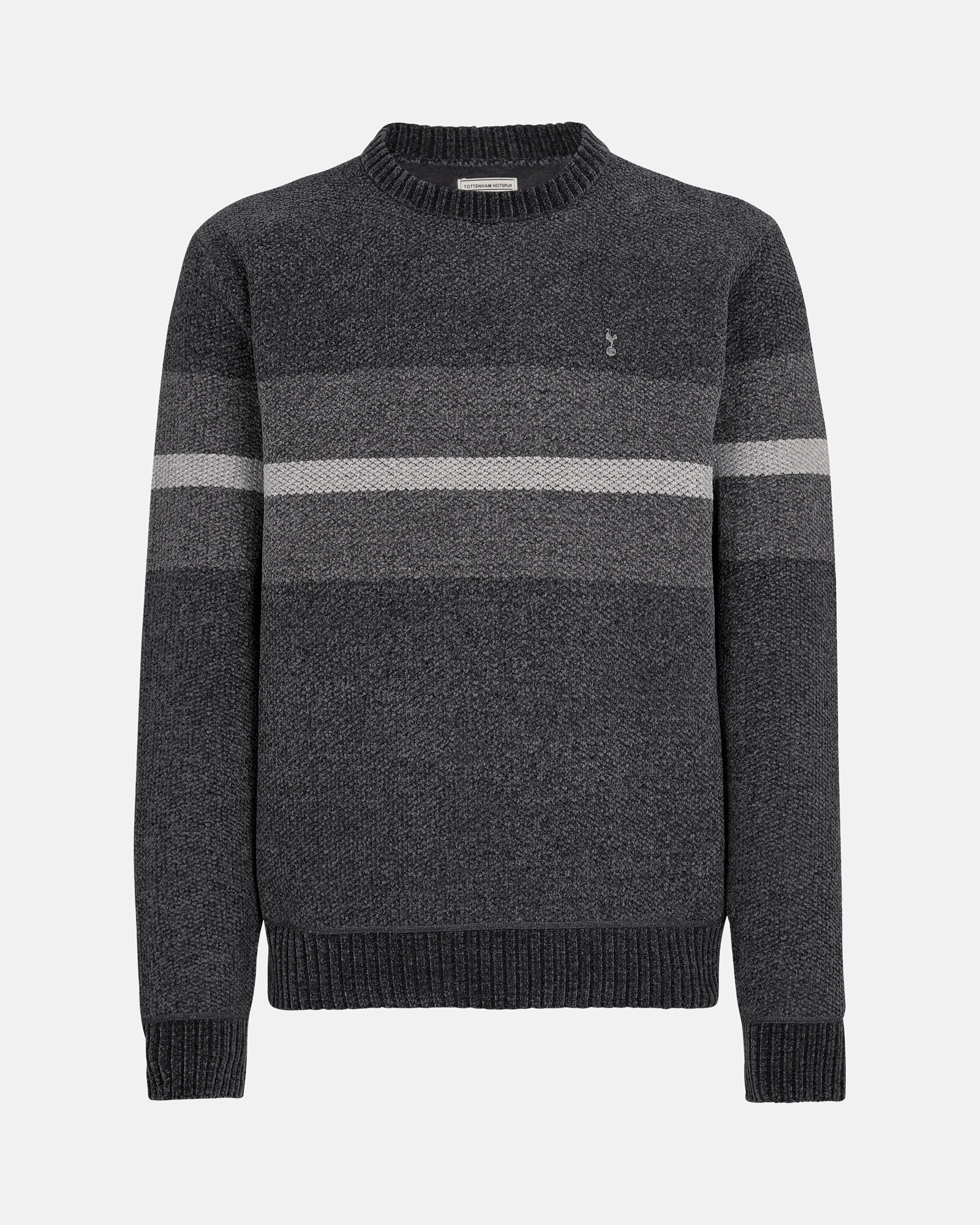 Spurs Mens Fleece Lined Chenille Black Jumper