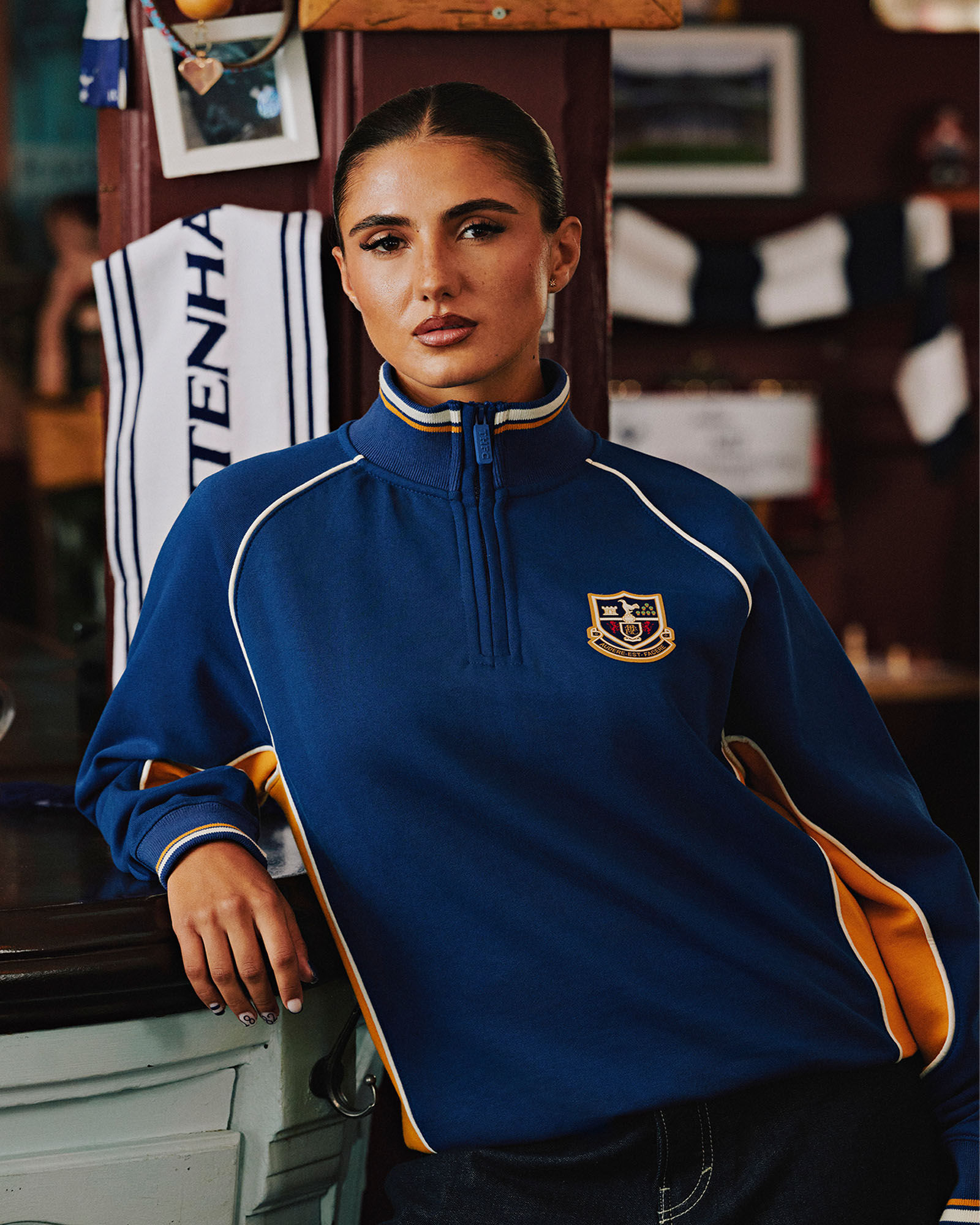 Spurs Heritage 1/4 Zip Navy Sweatshirt