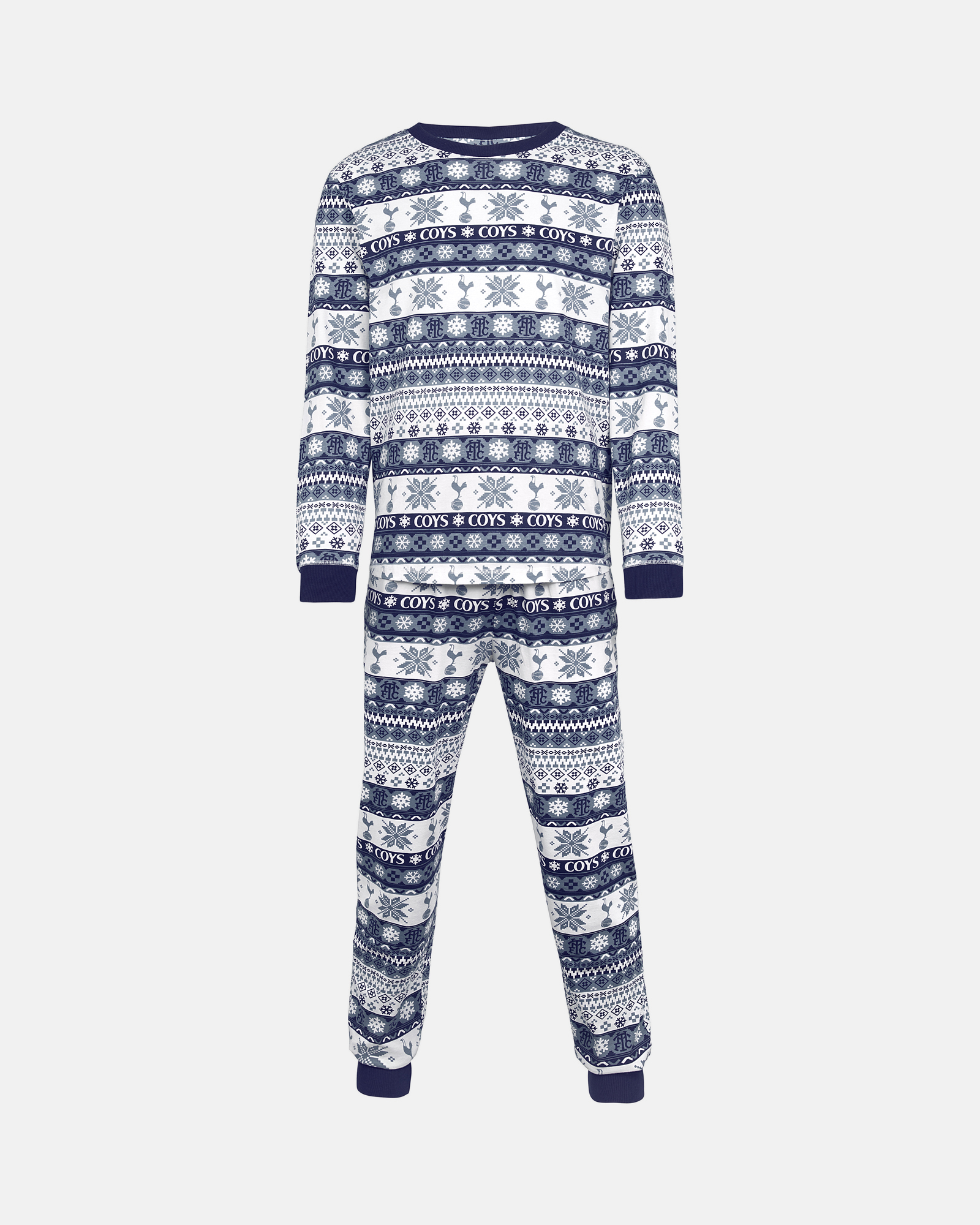 Spurs Adults Navy Fairisle Pyjamas