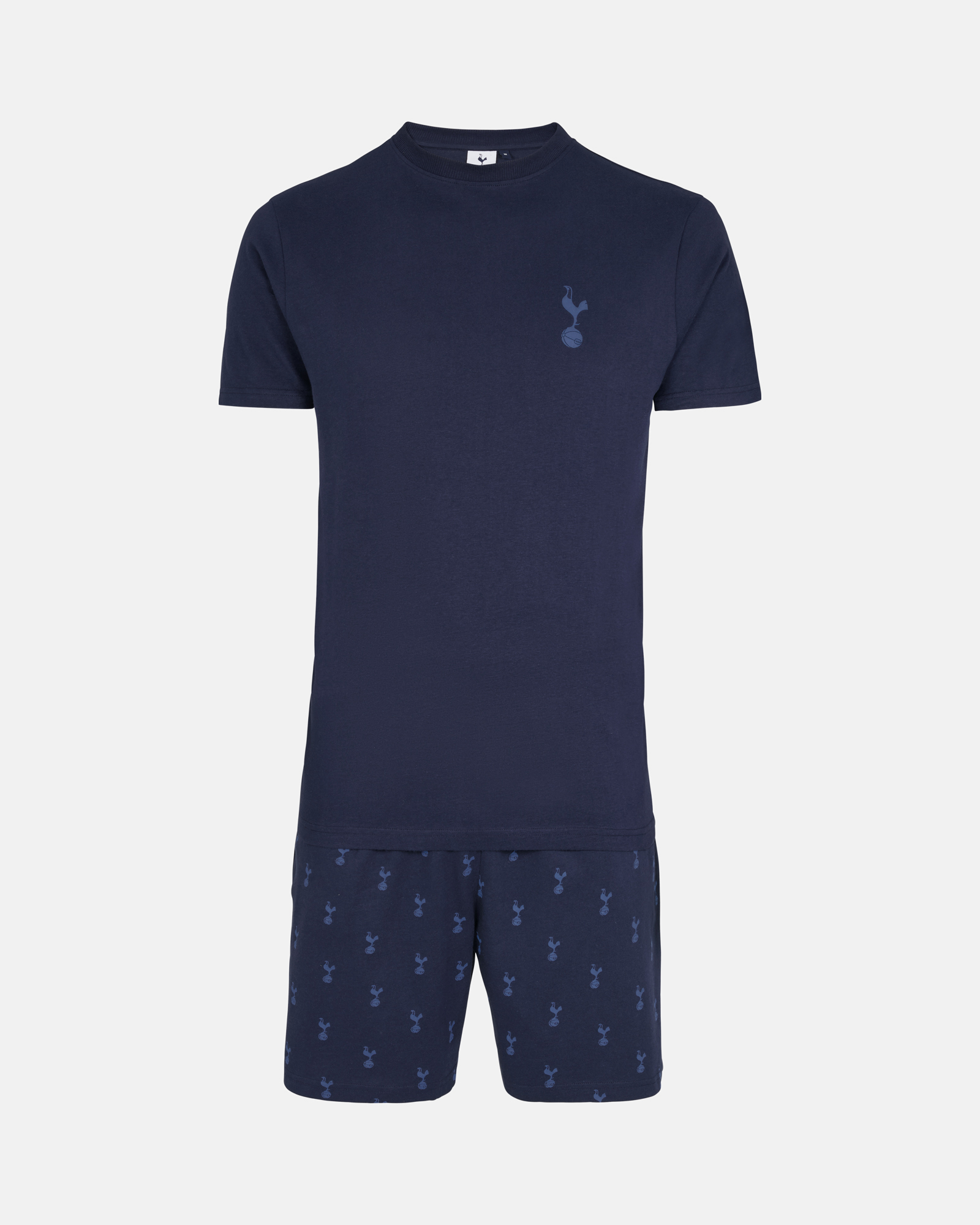 Spurs Mens Navy Cockerel Print Short Pyjama Set