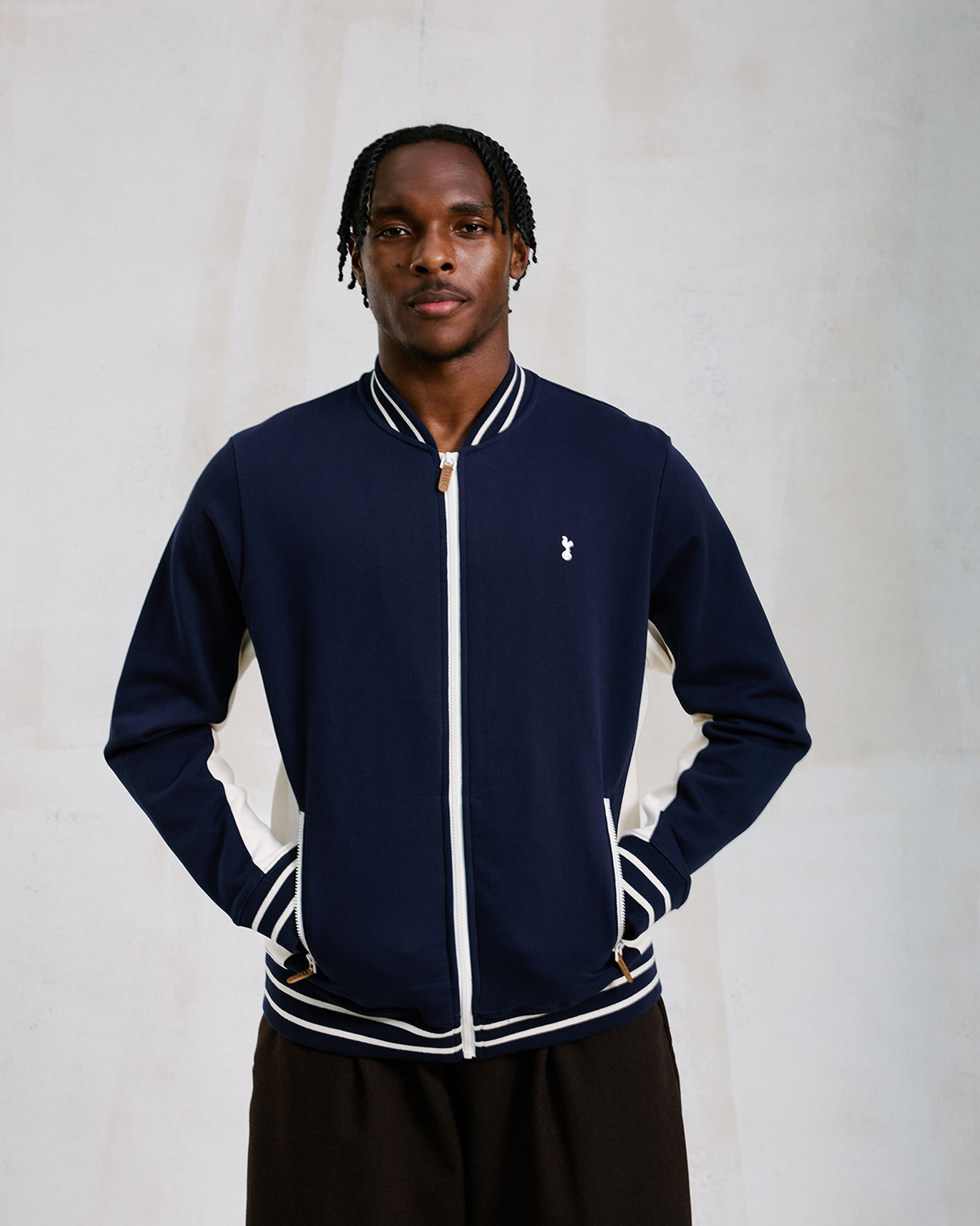 Spurs Mens Navy Contrast Panel Jacket