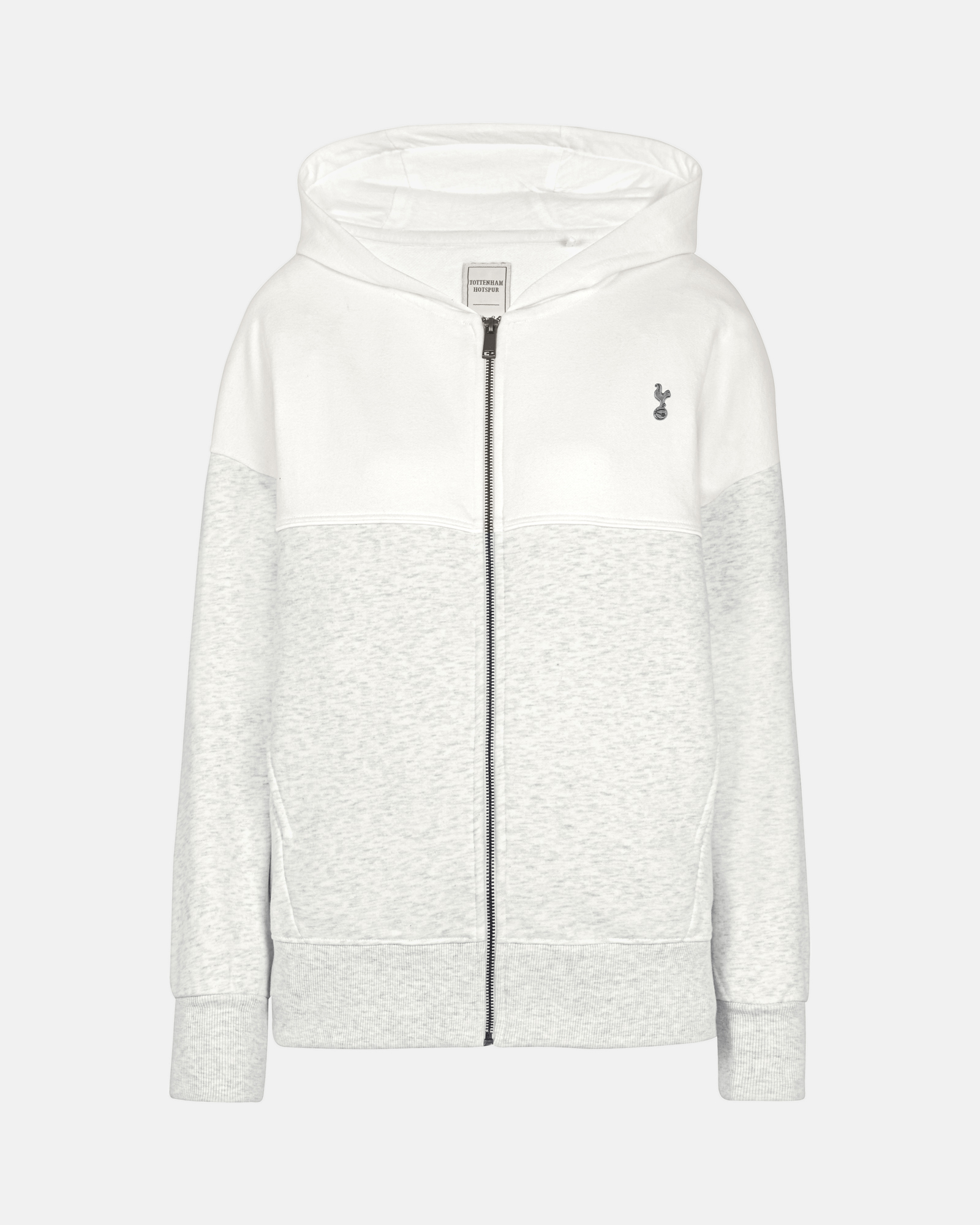 Spurs Womens Grey Colour Block Zip Through Hoodie
