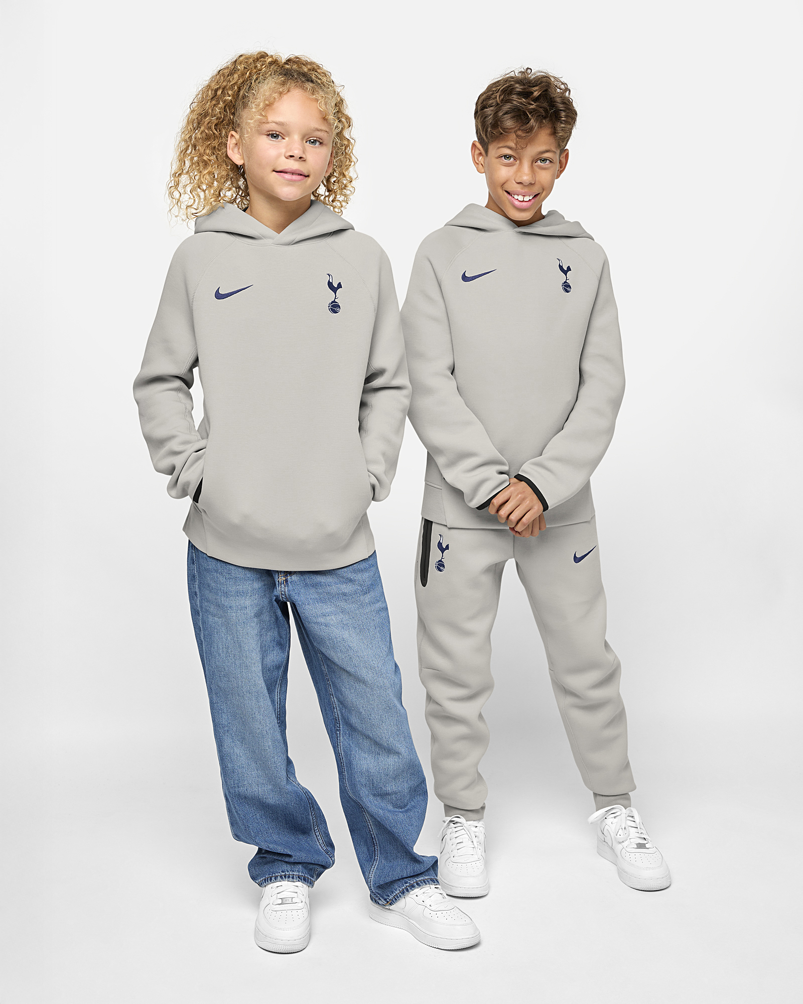 Spurs Nike Youth Grey Tech Hoodie 2025/26
