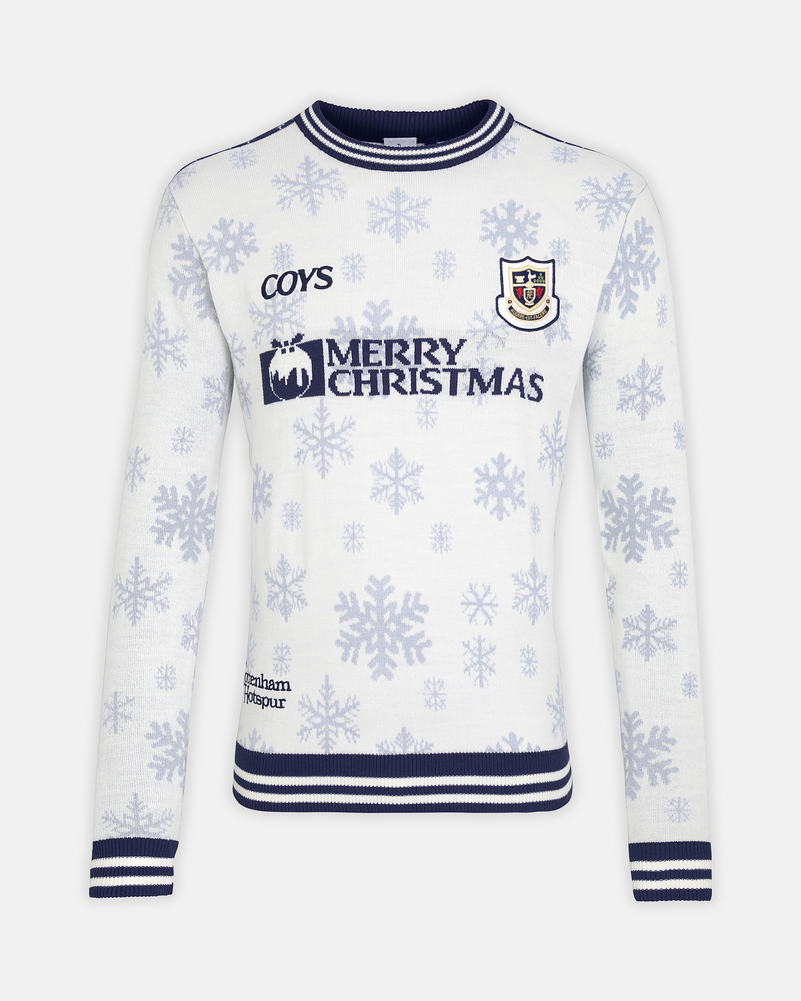 Spurs Adult White Retro Christmas Jumper