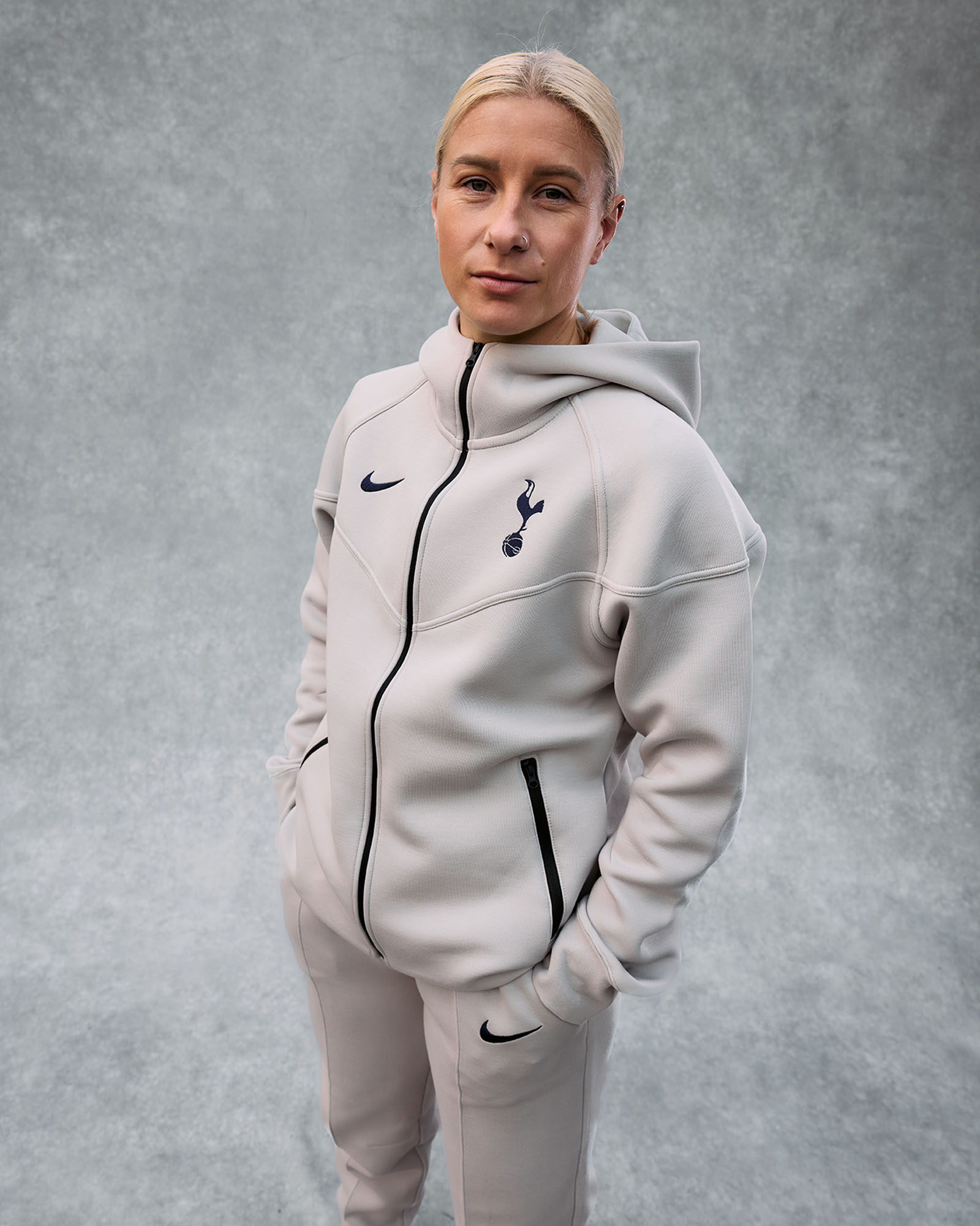 Spurs Nike Womens Grey Tech Hoodie 2025/26