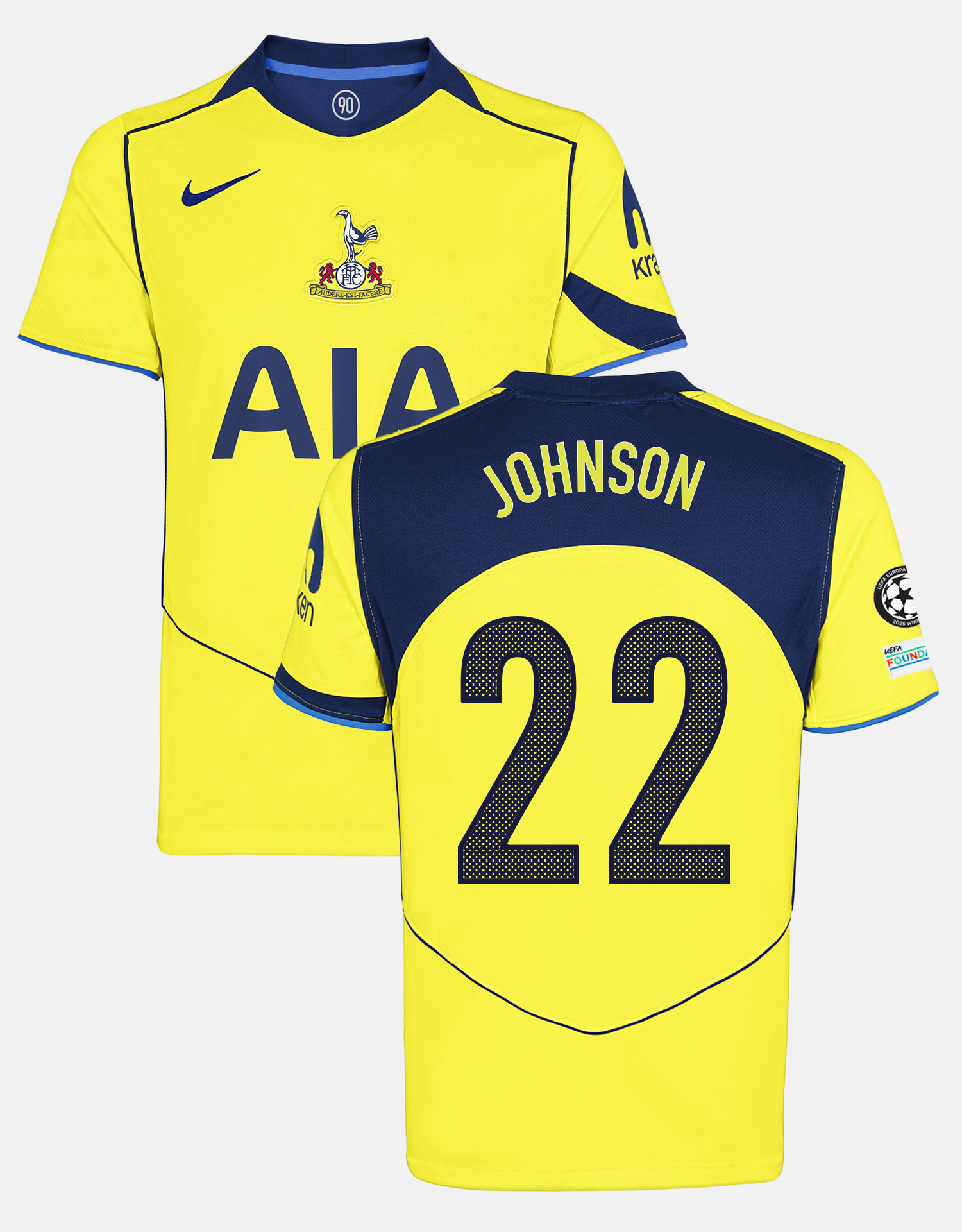 Brennan Johnson Mens Stadium T90 Tottenham Hotspur Third Shirt 2025/26