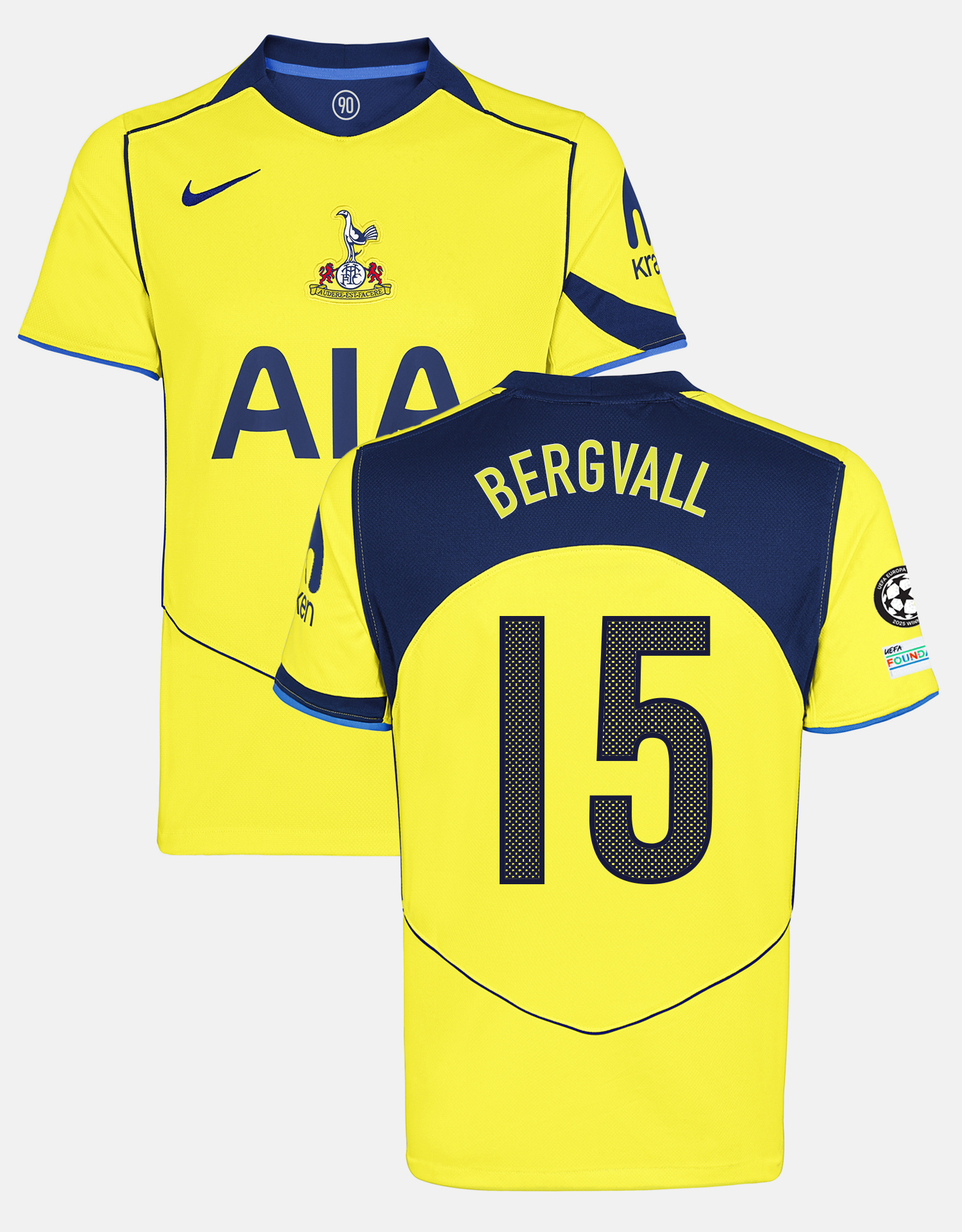 Lucas Bergvall Youth Stadium T90 Tottenham Hotspur Third Shirt 2025/26