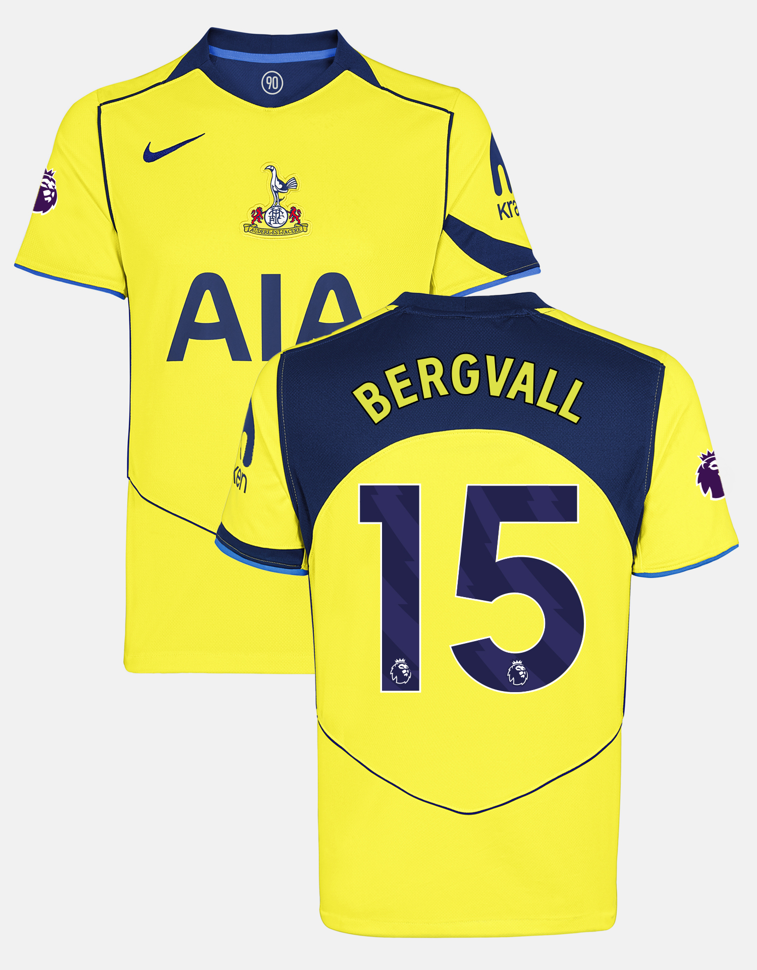Lucas Bergvall Youth Stadium Premier League Tottenham Hotspur Third Shirt 2025/26