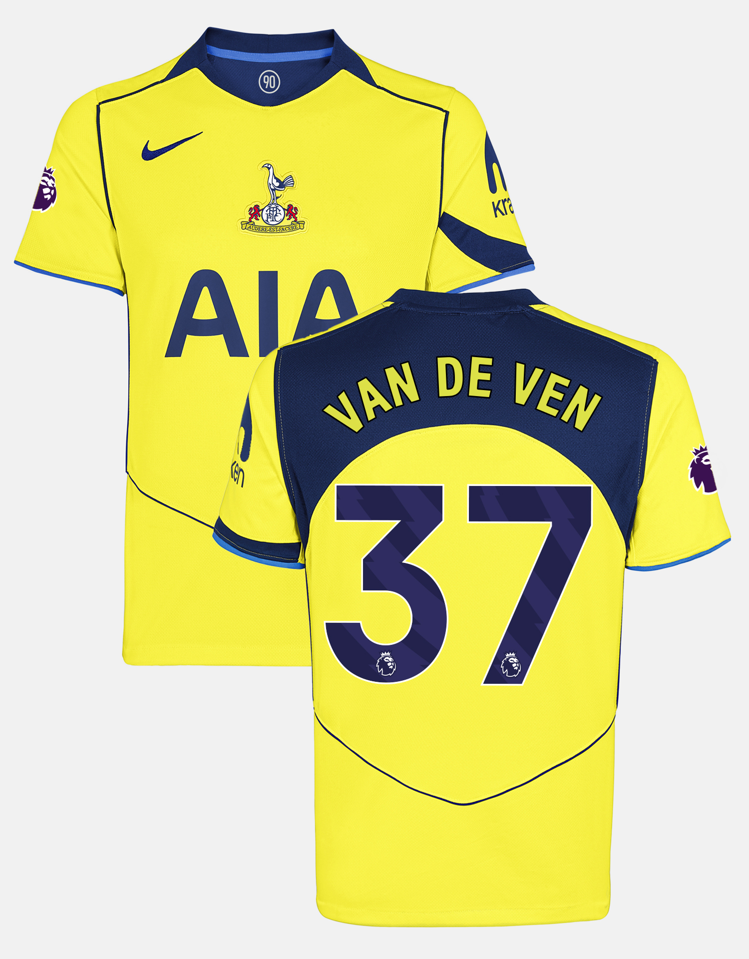 Micky van de Ven Mens Stadium Premier League Tottenham Hotspur Third Shirt 2025/26