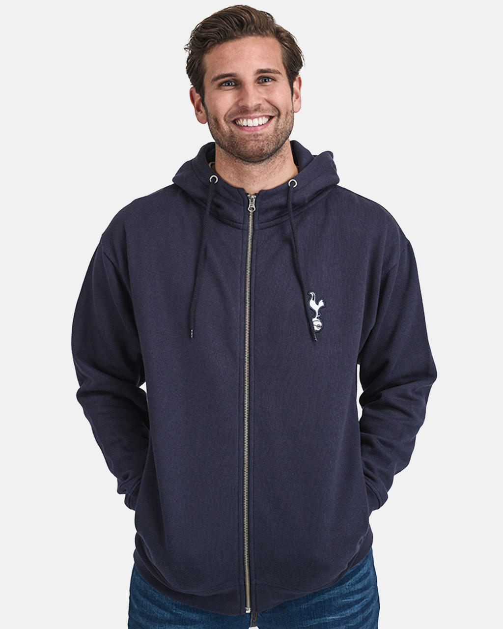 Spurs Mens Essential Navy Zip Hoodie