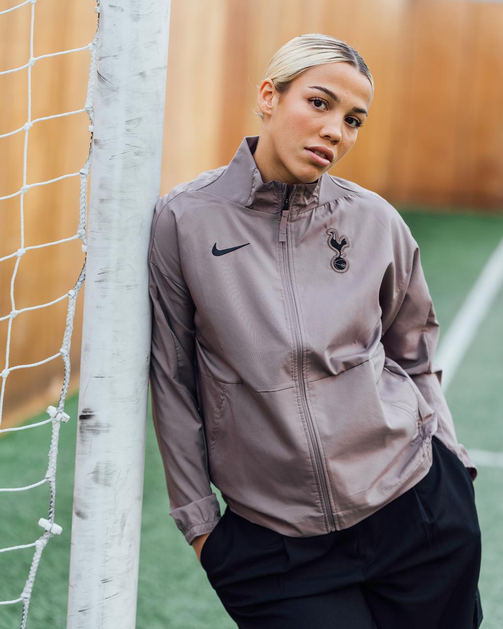  Spurs Womens Nike Taupe Anthem Jacket 2023/24 