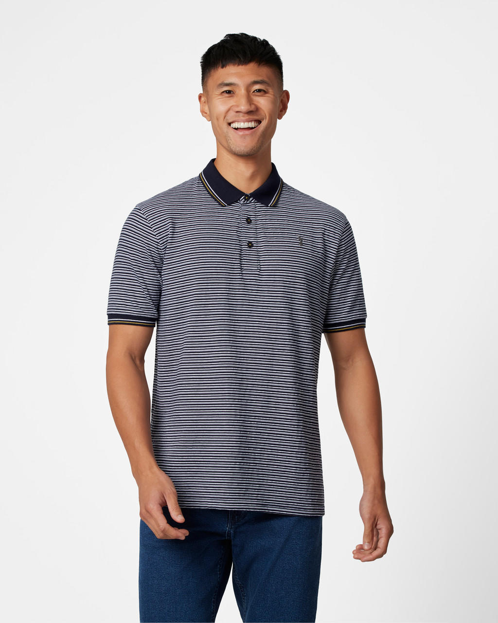 Spurs Men Dot And Stripe Pattern Polo | Official Spurs Store