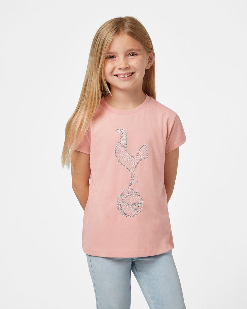  Spurs Kids Sequin Pink Cockerel Tee 