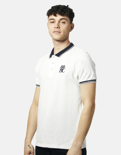 Topman monogram polo with contrast collar in navy - part of a set