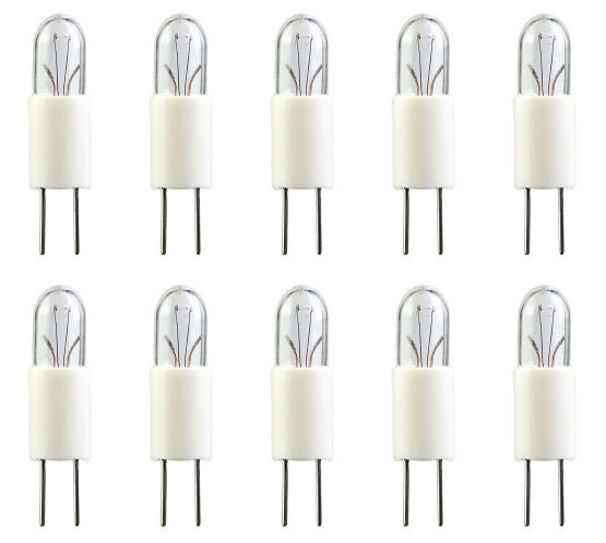Box of 10 Bulbs #7373, 14V,1.4W, Bi-Pin G3.17, T-1.75