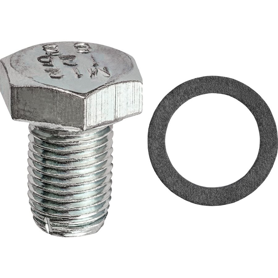 M121.25 Single Oversize Steel Oil Drain Plug With Gasket, Zinc Finish