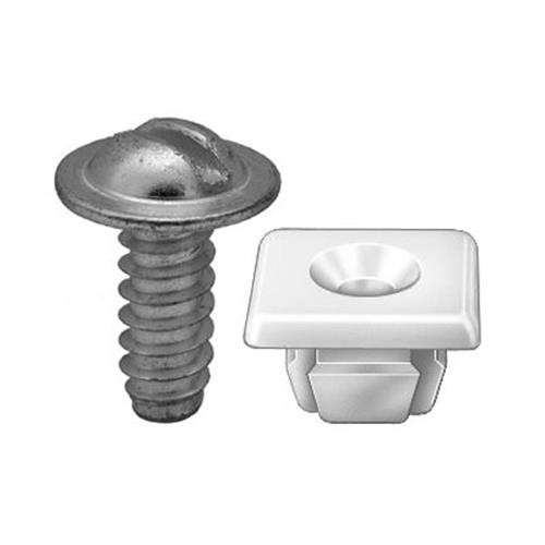 License Plate Screw with 9/16" Diameter WasherHead & Nylon Nut Kit (Qty 25)
