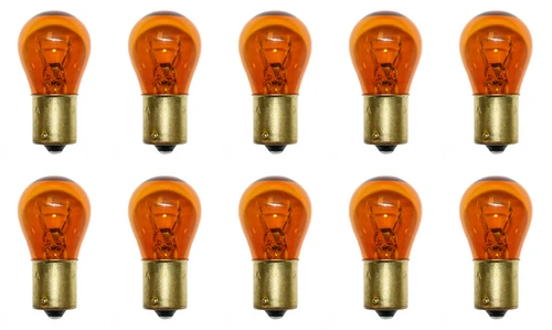 Box of 10 #1141A (Amber) Lamp Auto Bulb Lightbulb 12.8V 18.4W, BA15s