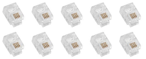 10 pcs RJ11 Modular Plug (6/4) Telephone Line Plug Connector