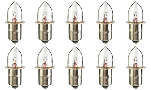 Box of 10 K12 Miniature Flanged Krypton Bulb Flashlight, 5.95V, 4.165W