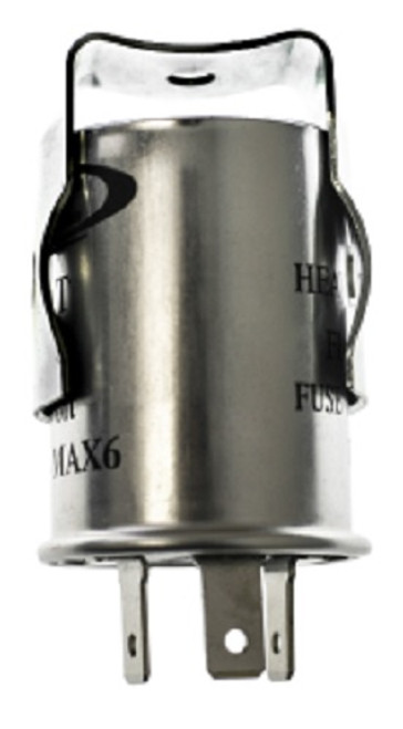 3-Prong Thermal Turn Signal Flasher Relay + Bracket TF569, Three Pin Round, 14 A