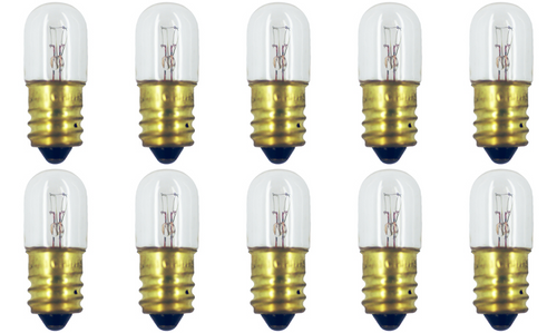 Box of 10 Bulbs #1832 37.5 V, 1.88 W, E10 Base, T-3.25