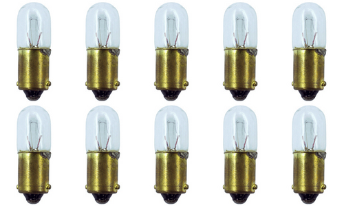 Box of 10 Bulbs #1843 28 V, 0.616 W, BA9s Base, T-3.25