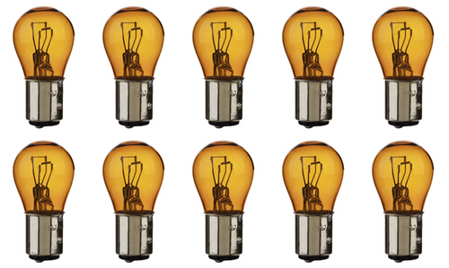Box of 10 #1157NALL 1157 Natural Amber Long Life Lamp Auto Bulb BAY15d