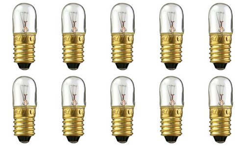 Box of 10 Bulbs #1477 24 V, 4.08 W, E10 Base, T-3