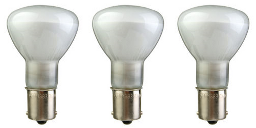 Three Bulbs #1383 13 V, 19.5 W, BA15s Base, R-12