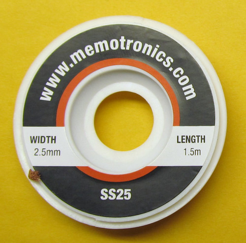 Solder Wick 1.5m Desolder Wire Copper Braid 2.5mm wide with flux, 5ft approx