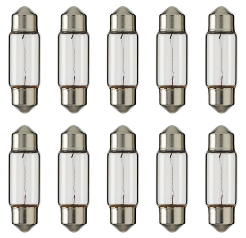 Box of 10 #4032 Festoon Bulb Auto Motorcycle 6 Volts, 5 Watts, 0.83 Amp 35x11mm