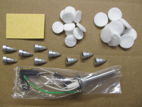 80-552B (ZD-985) Desoldering Station Spares: Heater + 9 Tips, 20 Filters, Sponge