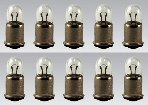 Box of 10 #370 Auto Bulbs 18V, 0.7W, 0.04A, SX6s Midget Flange base