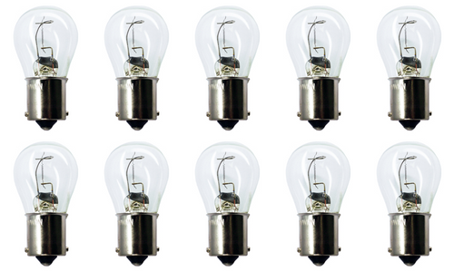 Box of 10 Bulbs #2233 Vertical Filament, 28V, 22.4W, 0.8A, BA15s, S-8