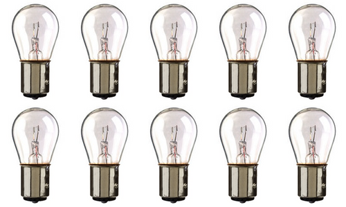 P21W Bulb Box of 10 Clear #6678 Auto Motorcycle, 12 Volt 21 Watt, BAU15s base