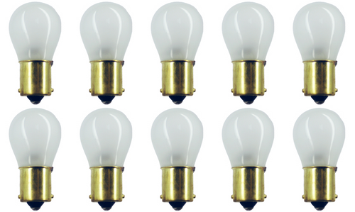 Box of 10 #307IF 307 Internally Frosted Lamp Auto Bulb, 28V, 18.76W, BA15s