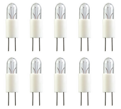 Box of 10 Bulbs #7327, 28V,1.12W, Bi-Pin G3.17, T-1.75