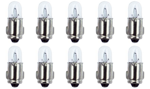 Box of 10 #3798 Lamp Auto Bulb Automotive Lightbulb 6V, 0.6W, BA7s, SHORT