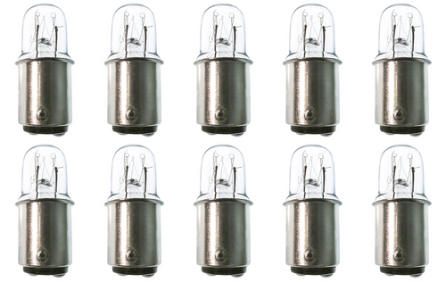 Box of 10 Bulbs 4T4.5 Light Bulb, 4 Watt 130V, T4.5, BA15d Bayonet DC Base, 4W
