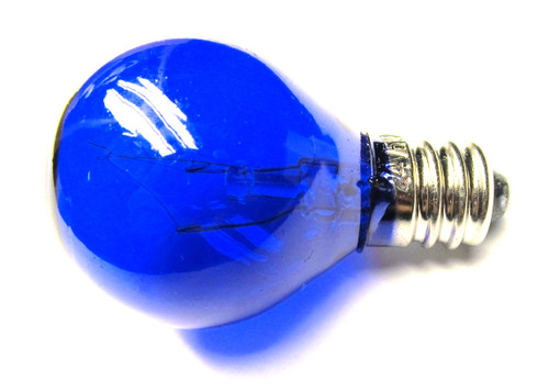 Blue Bulb 5W, 24V, G9.5, Candelabra E12 Base, 5 Watt, 24 Volt, 31mm dia, Decor