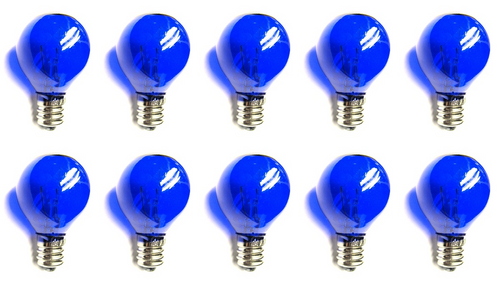 10 pack Blue Bulb 5W, 24V, G9.5, Candelabra E12 Base, 5 Watt, 24 Volt, Decor
