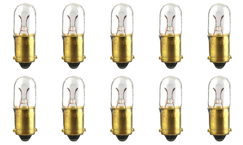 Box of 10 #1810 Lamp Auto Bulb Automotive Lightbulb 6.3V 2.52W 0.4A BA9s