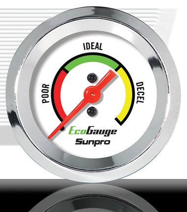 Fuel Economy Gauge Sunpro CP8221, Chrome Bezel, 2", backlit, incl. tube+fittings