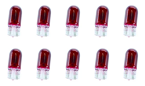 Box of 10 #194R 194 Red Lamp Auto Bulb Lightbulb 14V 3.78W 0.27A