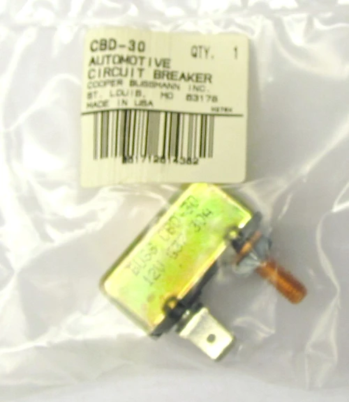 30A Type 1 Circuit Breaker, CBD-30, Stud + 2 Quick-Disconnect 0.25"