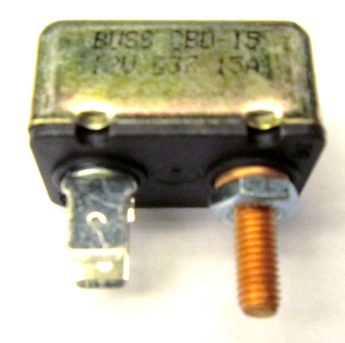 15A Type 1 Circuit Breaker CBD-15 Stud + Double 0.25" Quick-Disconnect Terminals