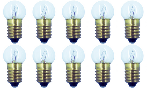 Box of 10 #428 Lamp Bulb Lightbulbs, 12.5V, 3.125W, E10 Base