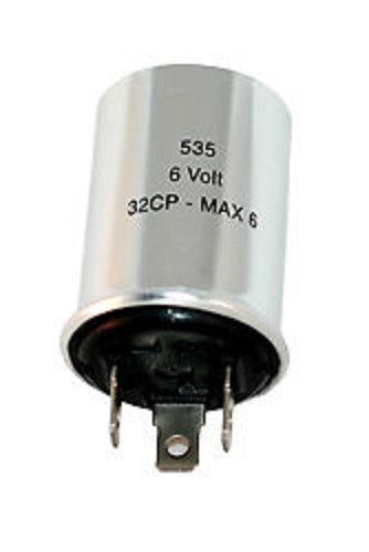 3-Prong Turn Signal Flasher 535 Relay 6 Volt vintage cars, positive Ground